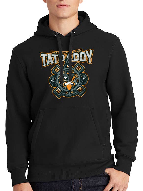 Felpa con cappuccio Tatdaddy «Aztec Times» 12 oz per la vendita all'ingrosso da parte di TatDaddy Clothing Co.