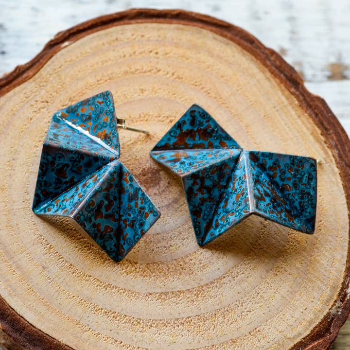 Origami Stud Earrings for wholesale by Stephanie Hopkins