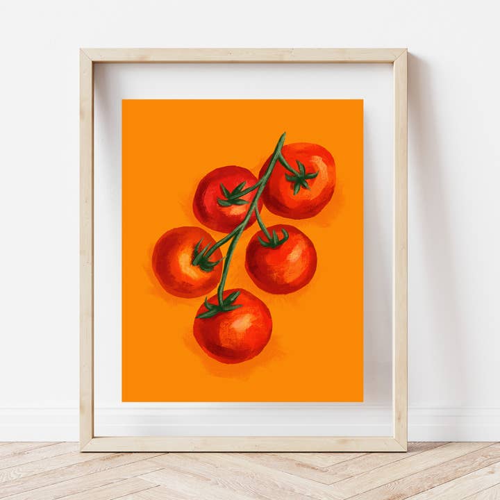 Tomate Vine Jardim Cozinha Estampado Arte, Arte Vegetal Colorida por atacado de Cailee Corbett