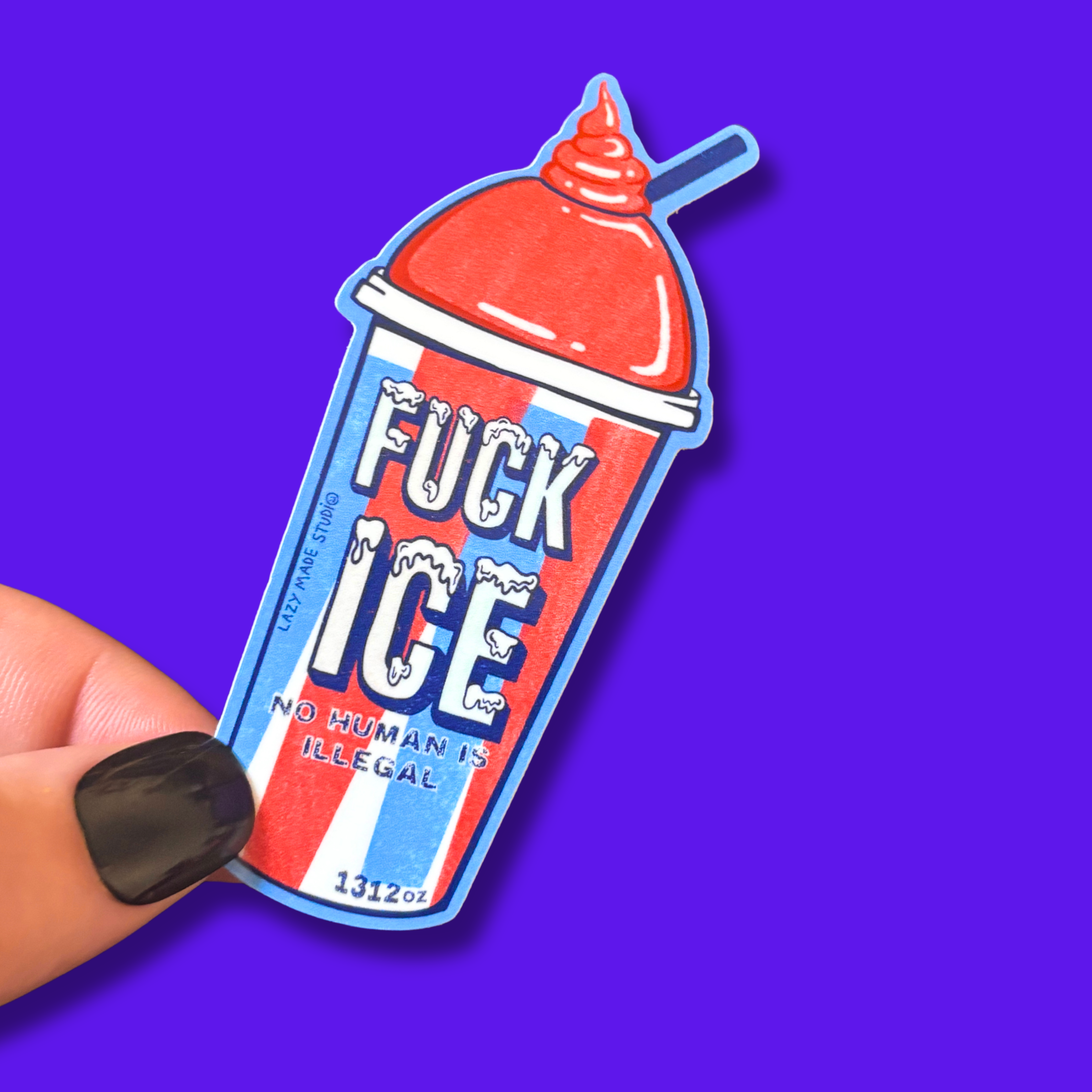 Lazy Made Studio – Engroshandel Klistermærke – FUCK I.C.E Vandtæt Klistermærke0
