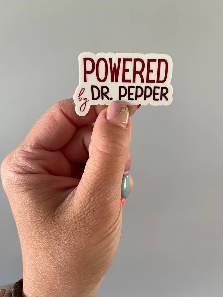 Powered by Dr. Pepper for wholesale by Little Stickerhood Shop
