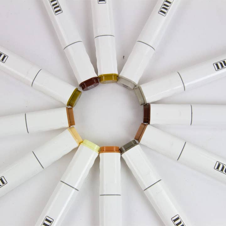 Tonic Studios - Vente Marqueurs - Nuvo - Ensemble de 12 Feutres à Alcool Tons Terre - 528n2