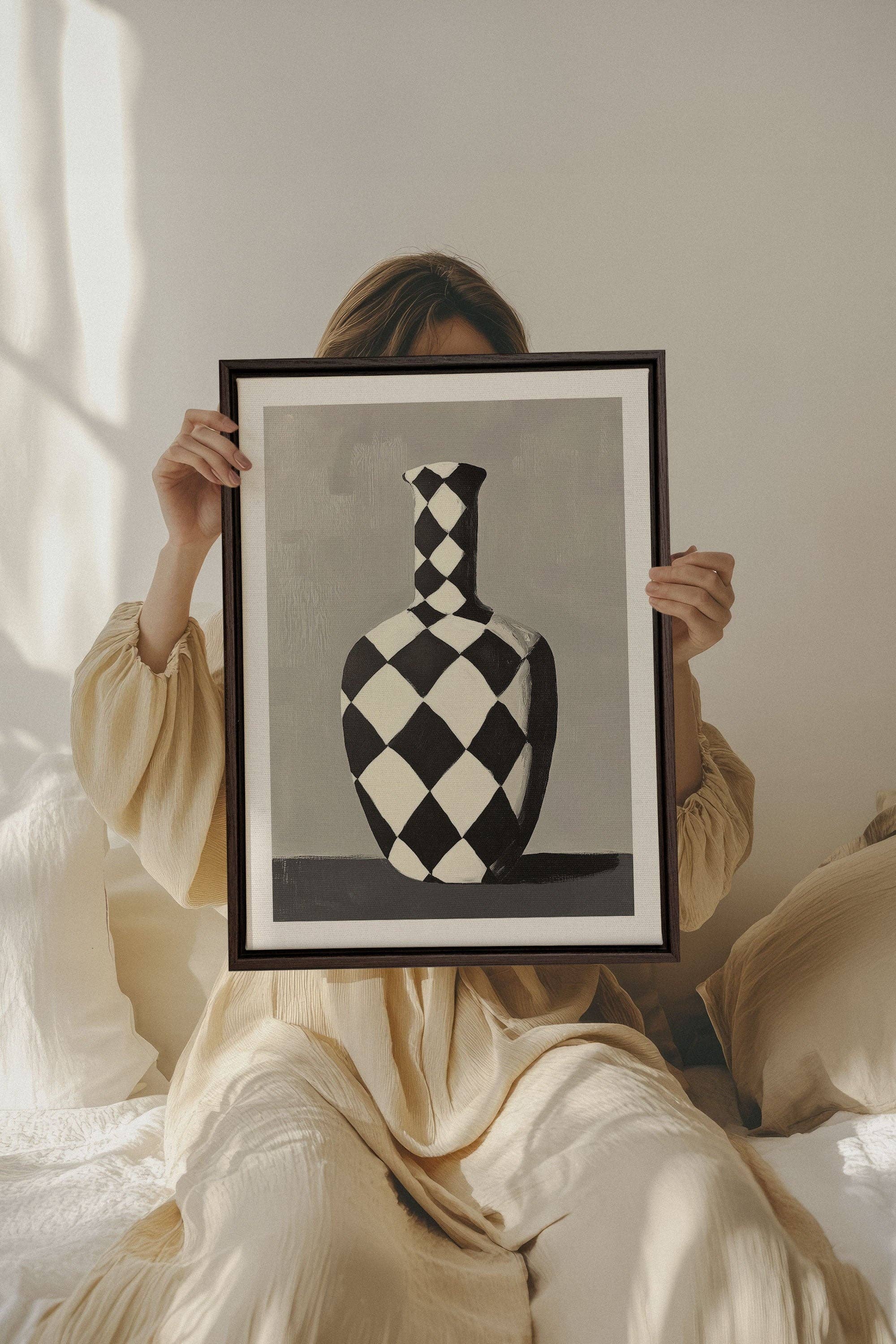 Oleka Canvas - Wholesale Art Print - VASE EN DAMIER, canvas wall art print1