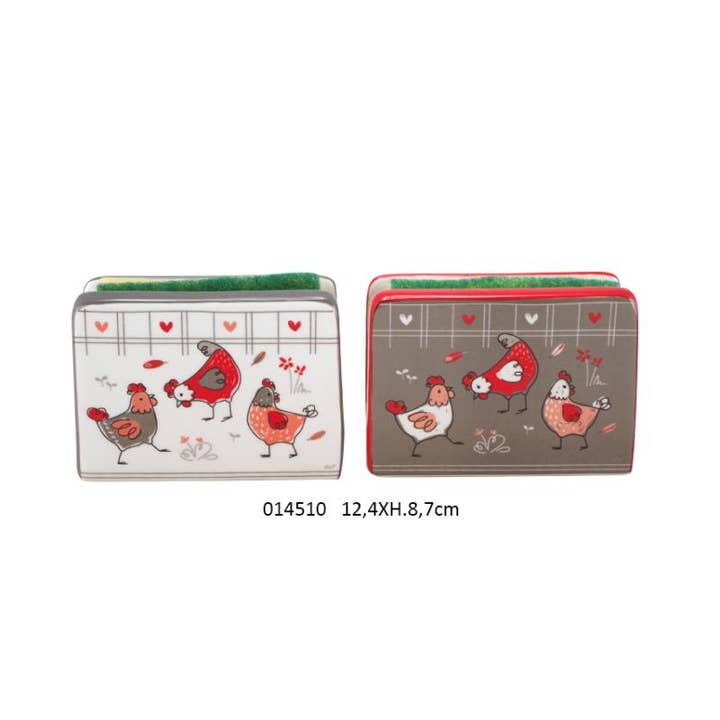 Sponge holder + sponge 'Florette' 12.4 X 4.7 X H.8.7 cm/2 for wholesale by Faye