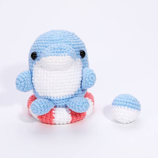 Showcase - Wholesale DIY Craft Kit - The LOOP Brigade: DIY Mini Crochet Plush Toy Complete Kit For Beginners - Moby the Dolphin5