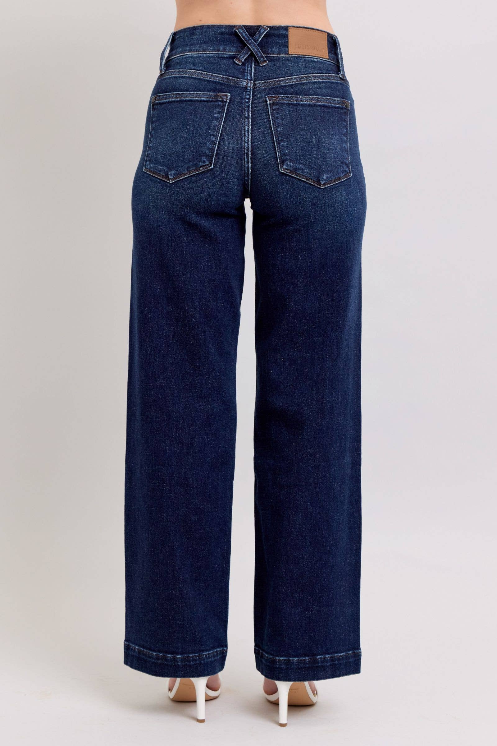 Watermelon Apparel - Wholesale Jeans - Women's - Judy Blue High Rise Wide-Leg Jean Dark Wash7