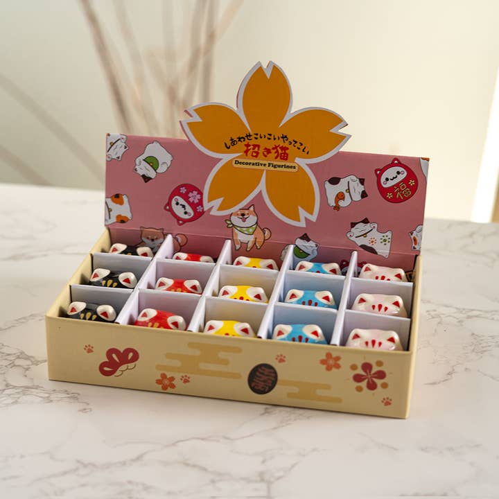 Urban Tokyo - Wholesale Decorative Figurine - 15 Piece Assortment Daruma Cat Figurines 2.5 Inch (1/18)4