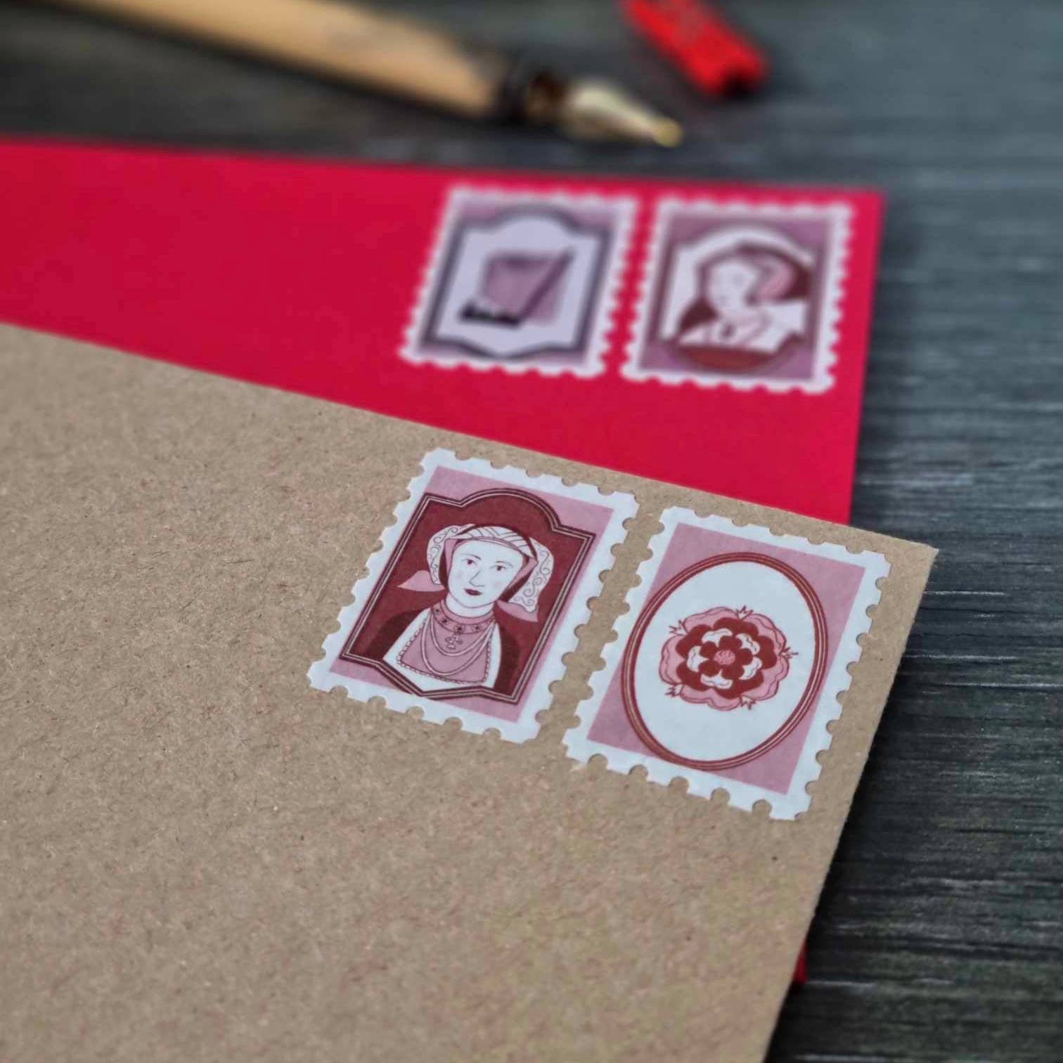 Laura Crow Illustration – wholesale Washi tape – Six Wives of Henry VIII The Tudors Stamp Washi Tape1