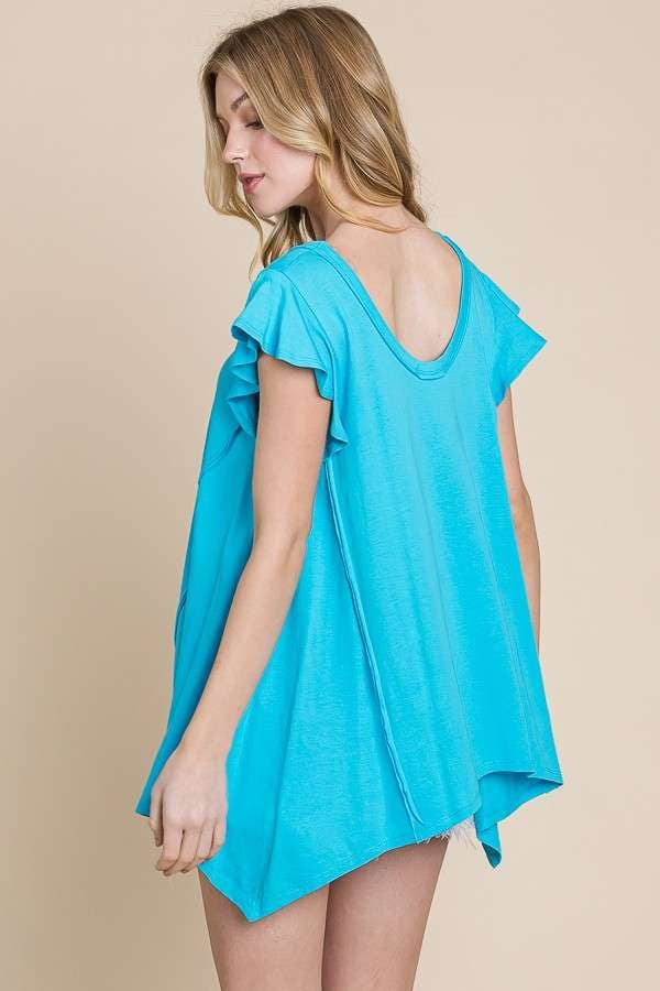 Culture Code - Wholesale Tunic - Women's - CJT1516 - PLUNGE V-NECK UNEVEN HEM TOP15