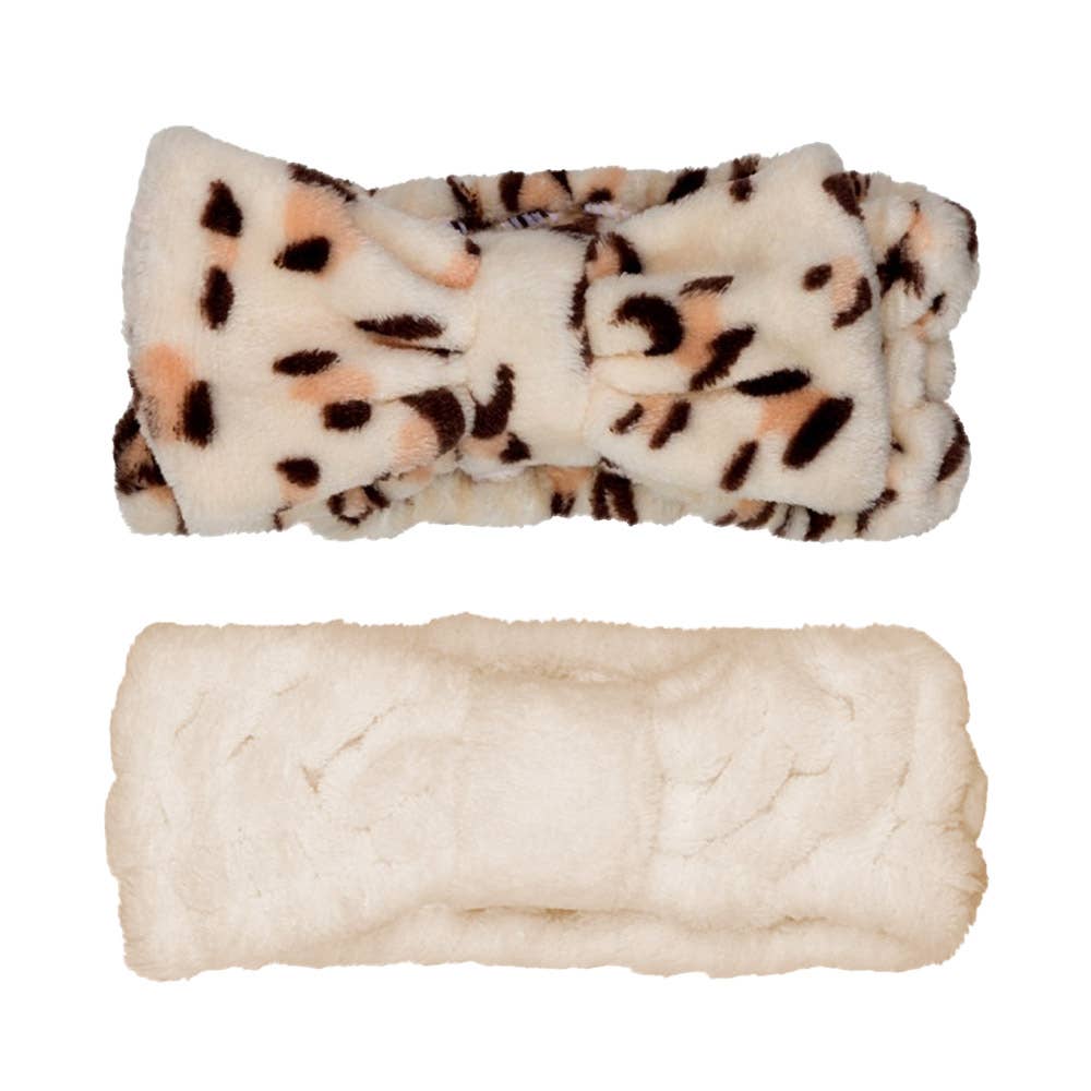 Sensibling Corp. - Wholesale Spa headband - 2PCS -Leopard Patterned Facial Headband Set1
