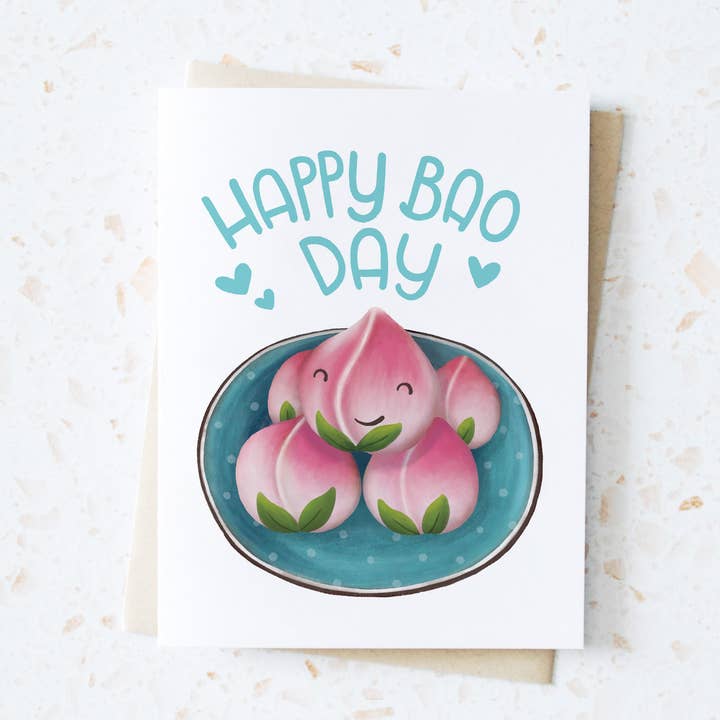 Asian Peach Bao födelsedagskort för wholesale av Hop & Flop