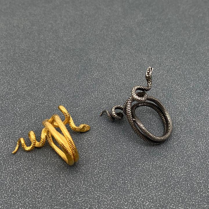 Mio Queena - Vendita all'ingrosso Anelli cocktail/statement - Squisito anello unisex in acciaio inossidabile Crafts Snake - MR2