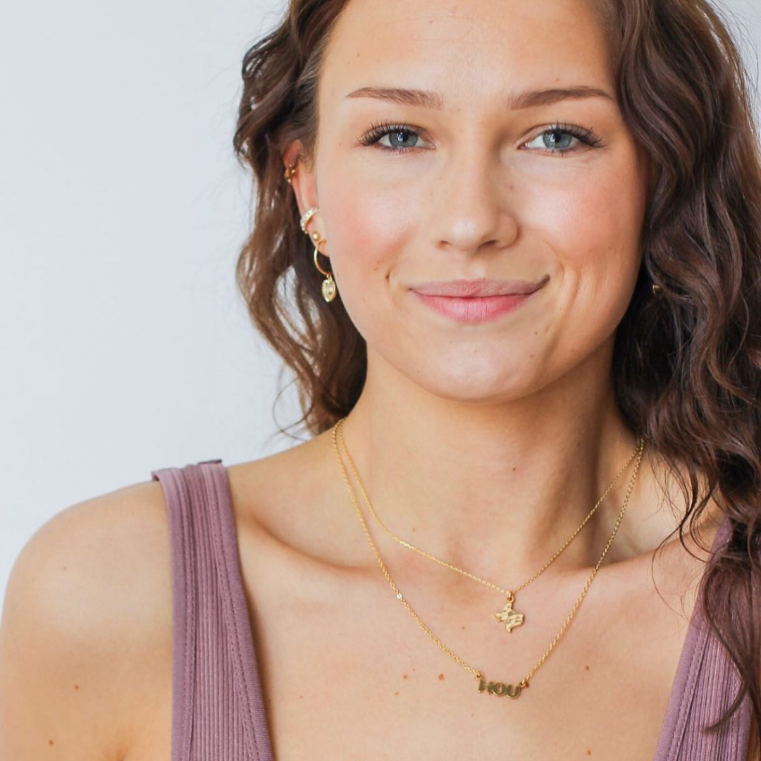 Brenda Grands Jewelry - Wholesale Pendant/Charm Necklace - 24K Gold Hammered Texas Pendant Necklace4