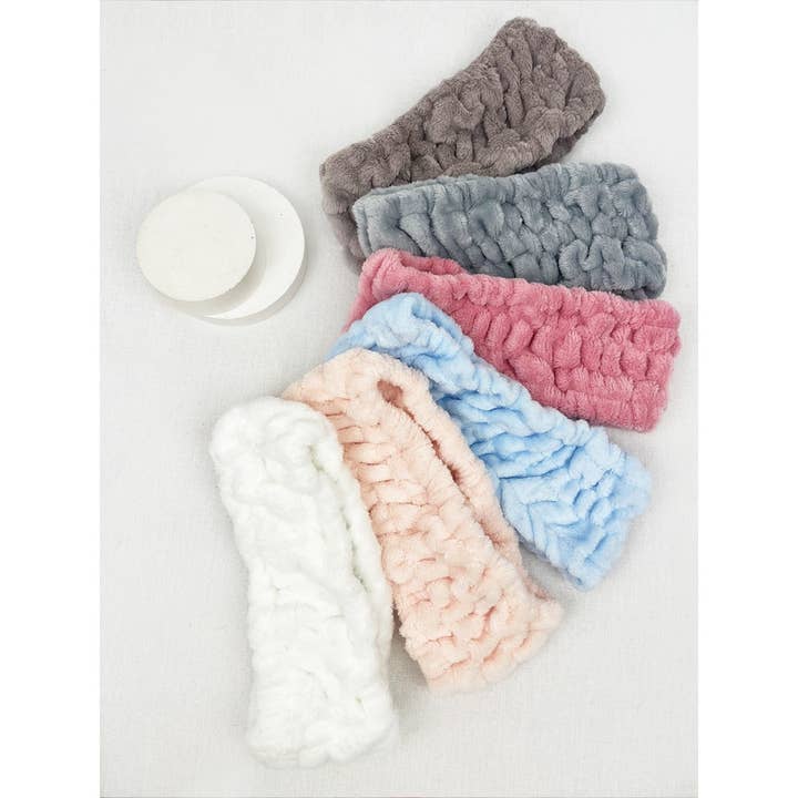 MIX COLOR Soft Tone Face Wash Headband for wholesale on Faire
