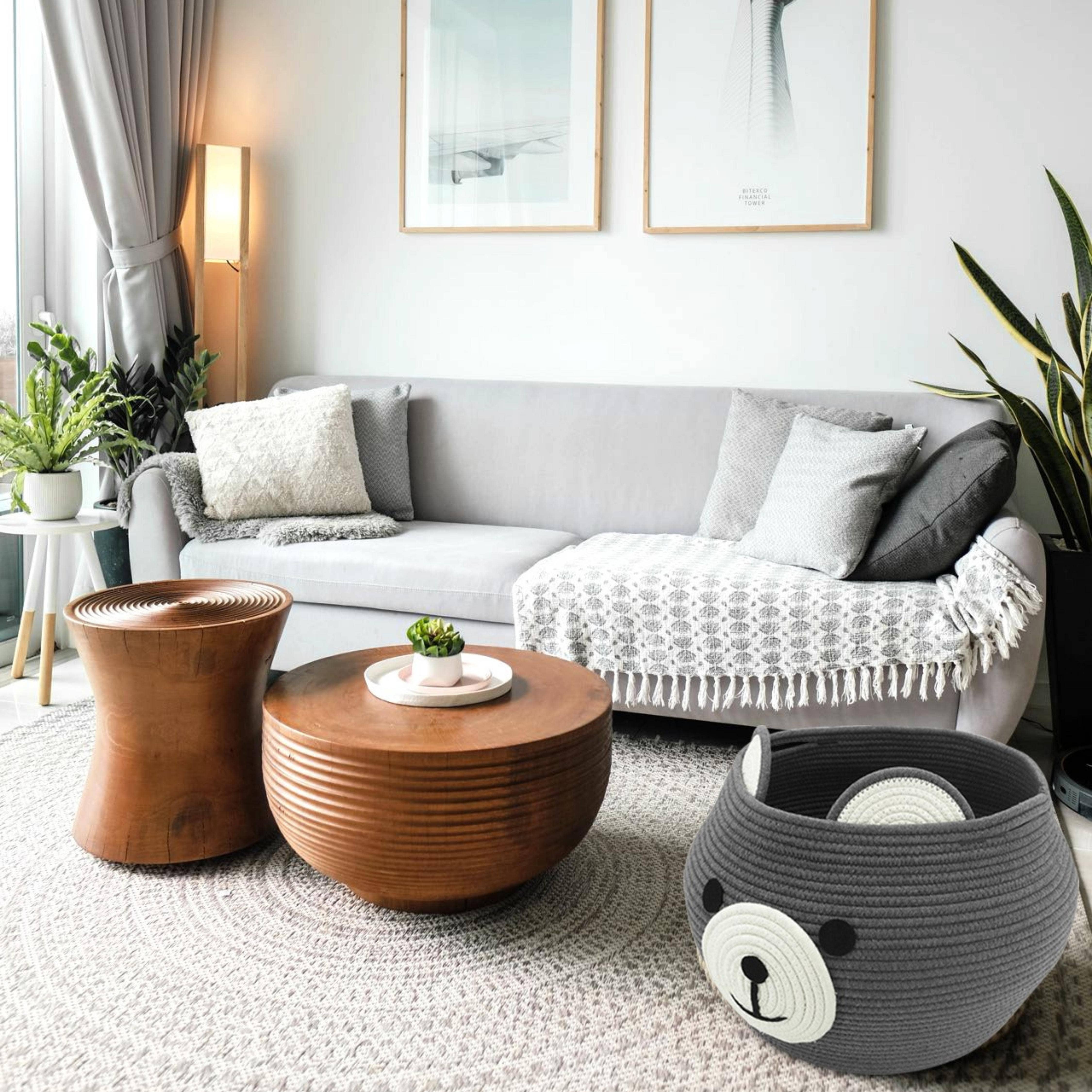 w design - Wholesale Basket - Kids & Baby - Cute Bear Cotton Rope Basket XL (19 D X 13 H)1