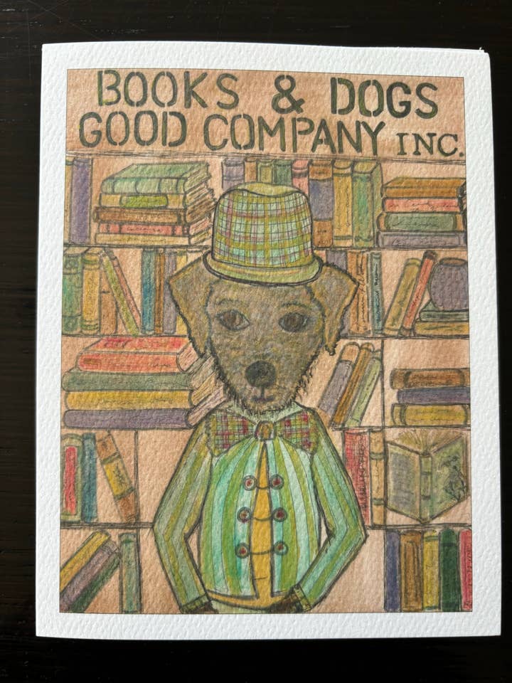 Books & Dogs Good Company hundkort husdjurskort för wholesale av Bernie Street Studios