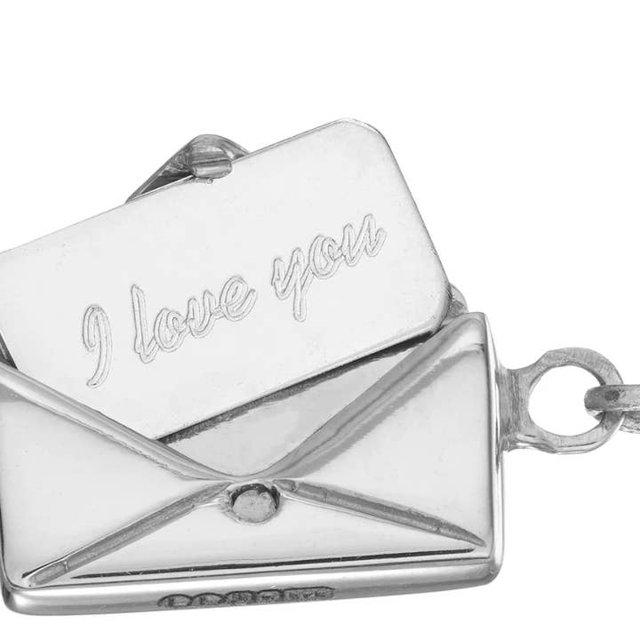 HoopLa - Wholesale Pendant/Charm Necklace - Love Letter 14K Gold Steel Envelope and Letter necklace