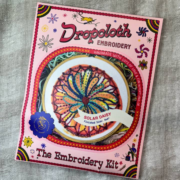 Solar Daisy Embroidery Kit for wholesale by Dropcloth Samplers