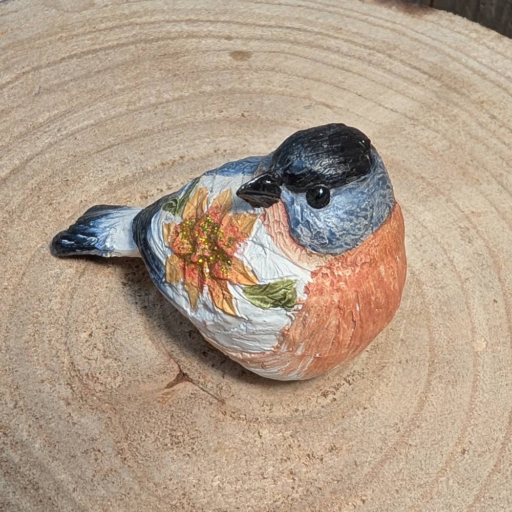 A.T. Imports - Wholesale Decorative Figurine - Robin with Flower Accent