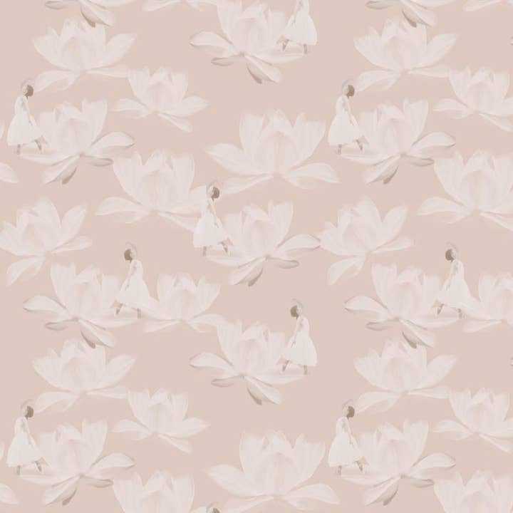 Tapet Ballerina Blomst - Gammelrosa for engroshandel hos Love This Art