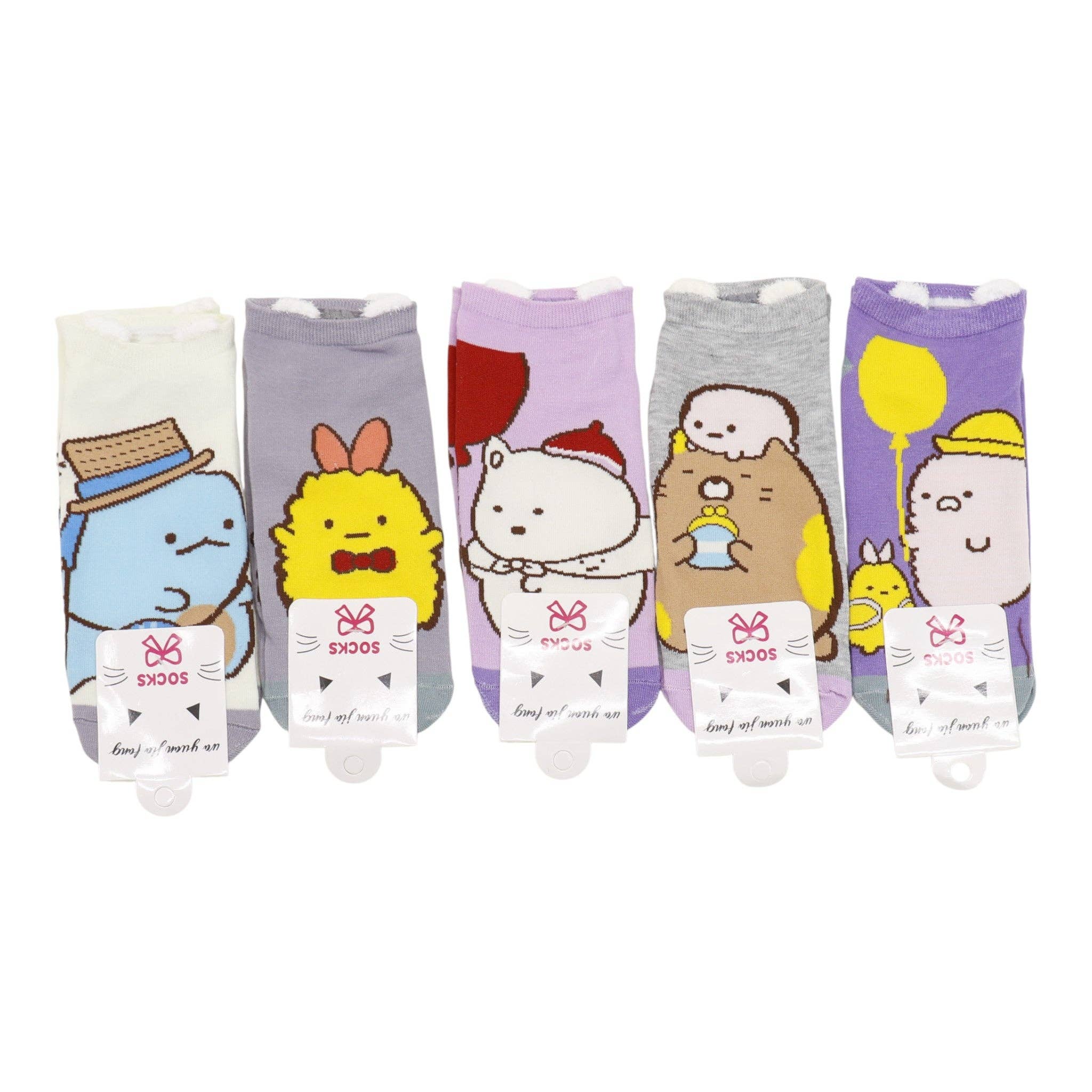 DIVERSE Damsocks med gulliga tecknade figurer, 12-pack SS3208-95 för wholesale på Faire4