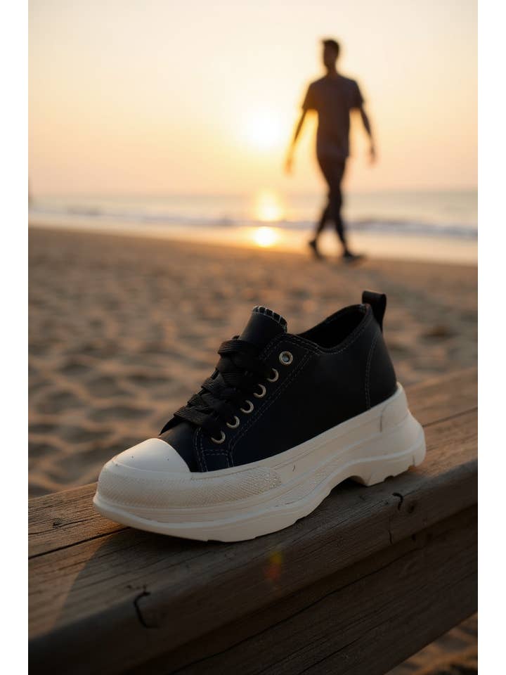 A Woman we Love - Wholesale Lifestyle Sneakers - Women's - Low-Top Unisex Sneakers – Black1