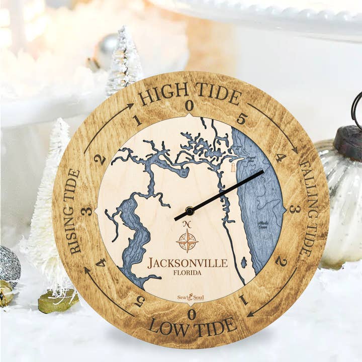 Sea & Soul Nautical Chart Art - Wholesale Wall Clock - Florida East Coast Nautical Chart Tide Clock-Many Locations91