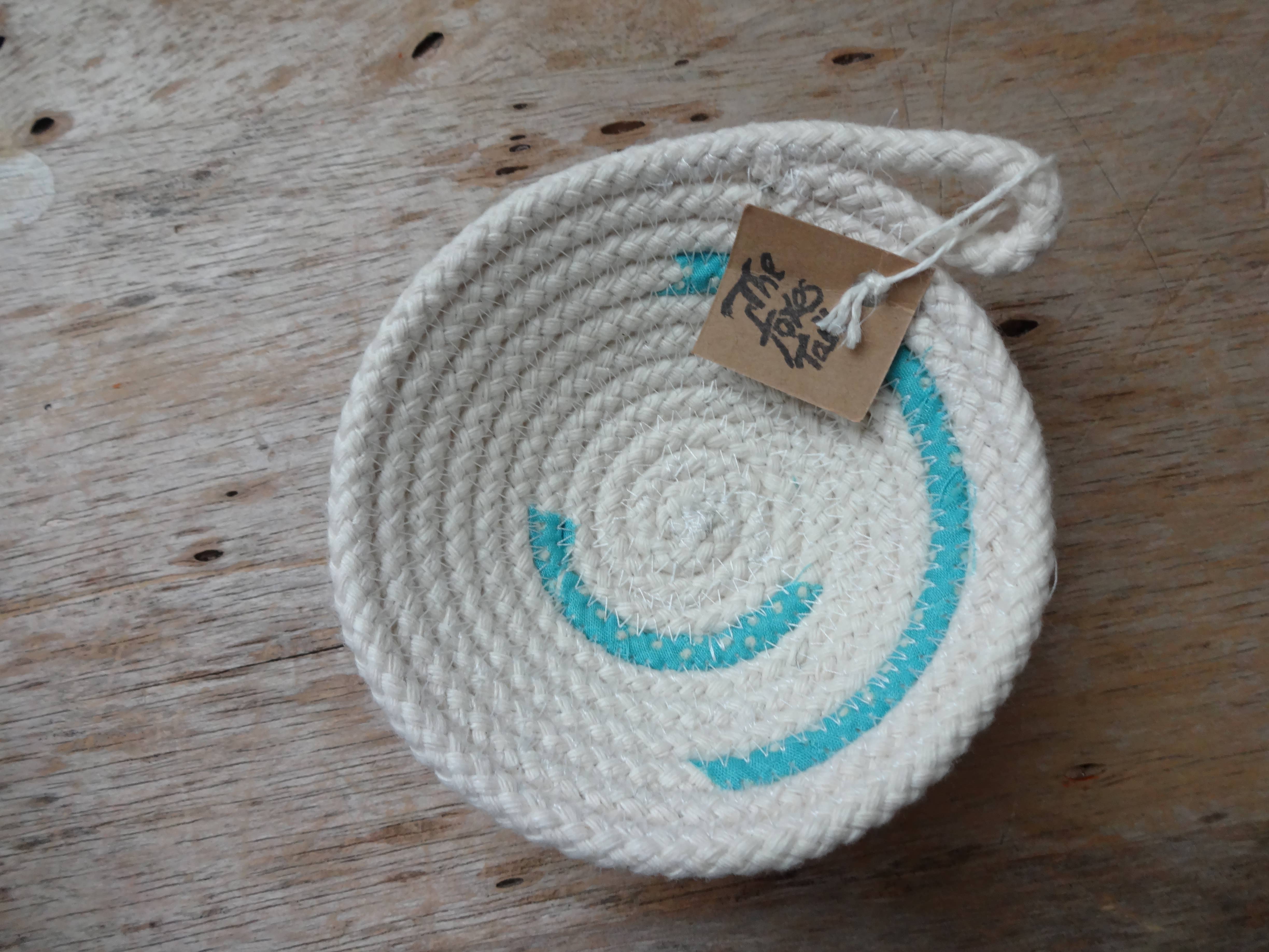 The Foxes Tail - Wholesale Decorative Plate/Dish/Bowl - Fabric Wrapped Cotton Rope Bowl: Small0