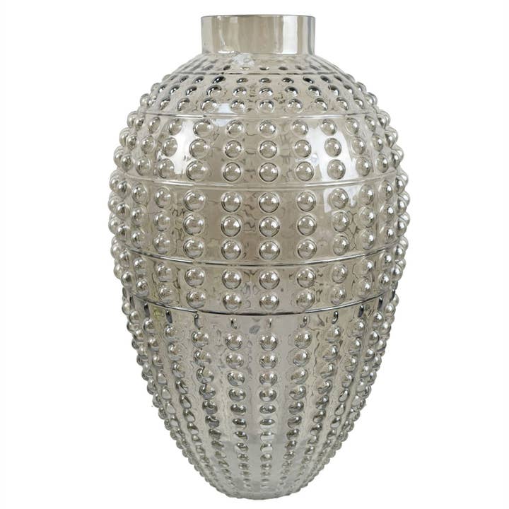 Leaf Design UK LTD - Wholesale Vase - Glass Vase Smoke Grey Bubble Vase 35cm