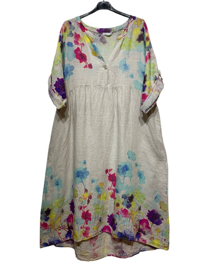 LINEN & COTTON HOUSE - Wholesale Dress - Women's - LINEN DRESS 1071 FLORAL PATTERN13