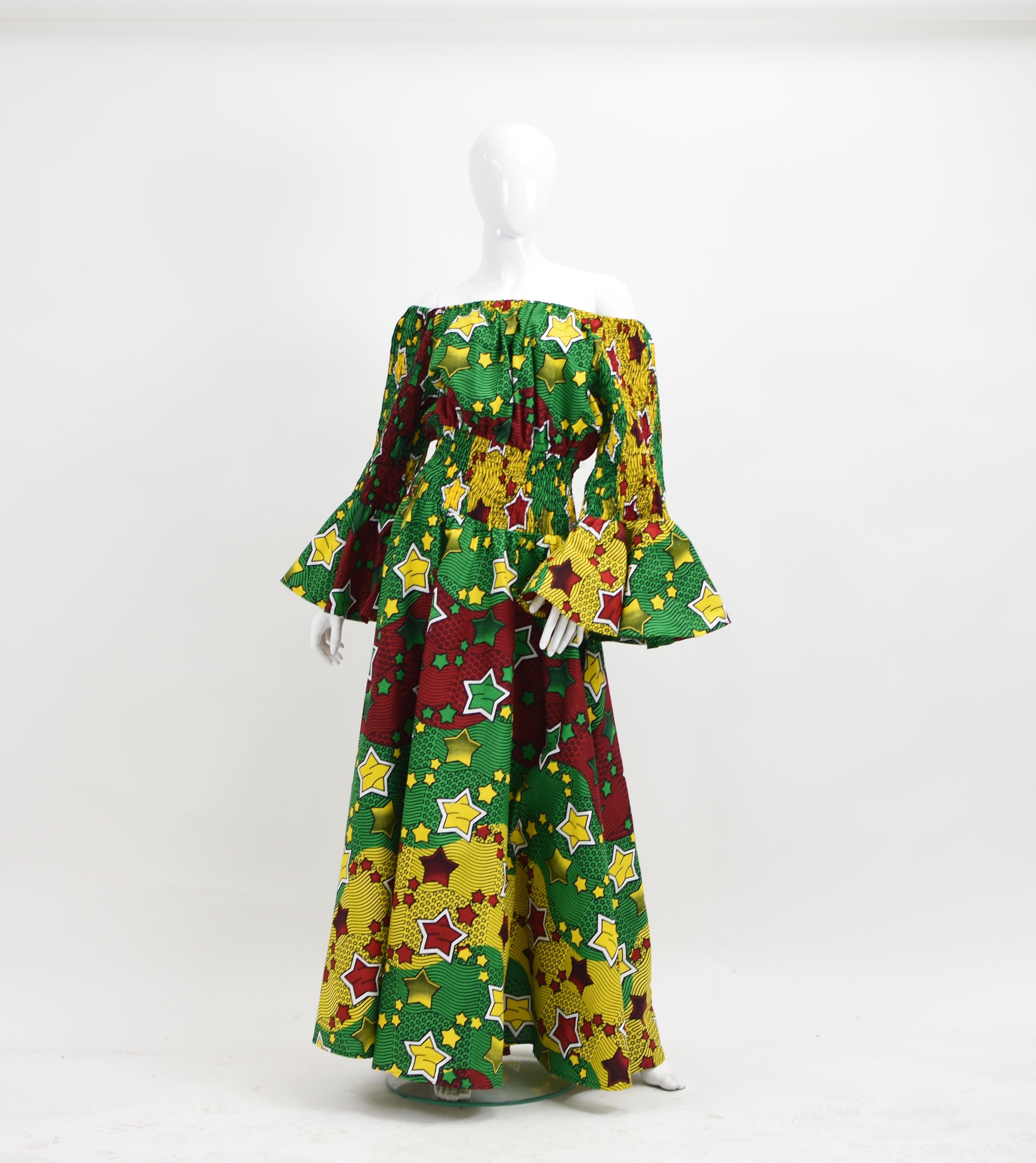 Advance Apparels – wholesale Dress – Women's – Rasta Off-Shoulder Ankara Cocktail Dress AD-2281-983