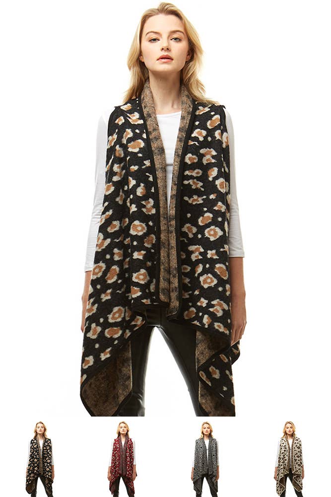 Hana - Vente Veste sans manches – femme - Gilet imprimé à motif léopard11