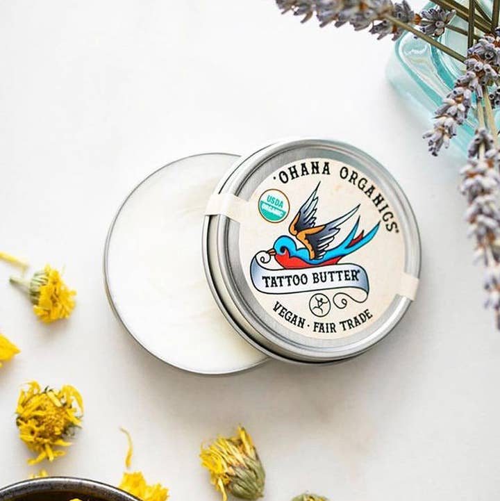 'Ohana Organics - Vente Pommades/soins pour tatouage - Beurre de Tatouage Bio - Non Parfumé, 2 Tailles (Lots de 6)1