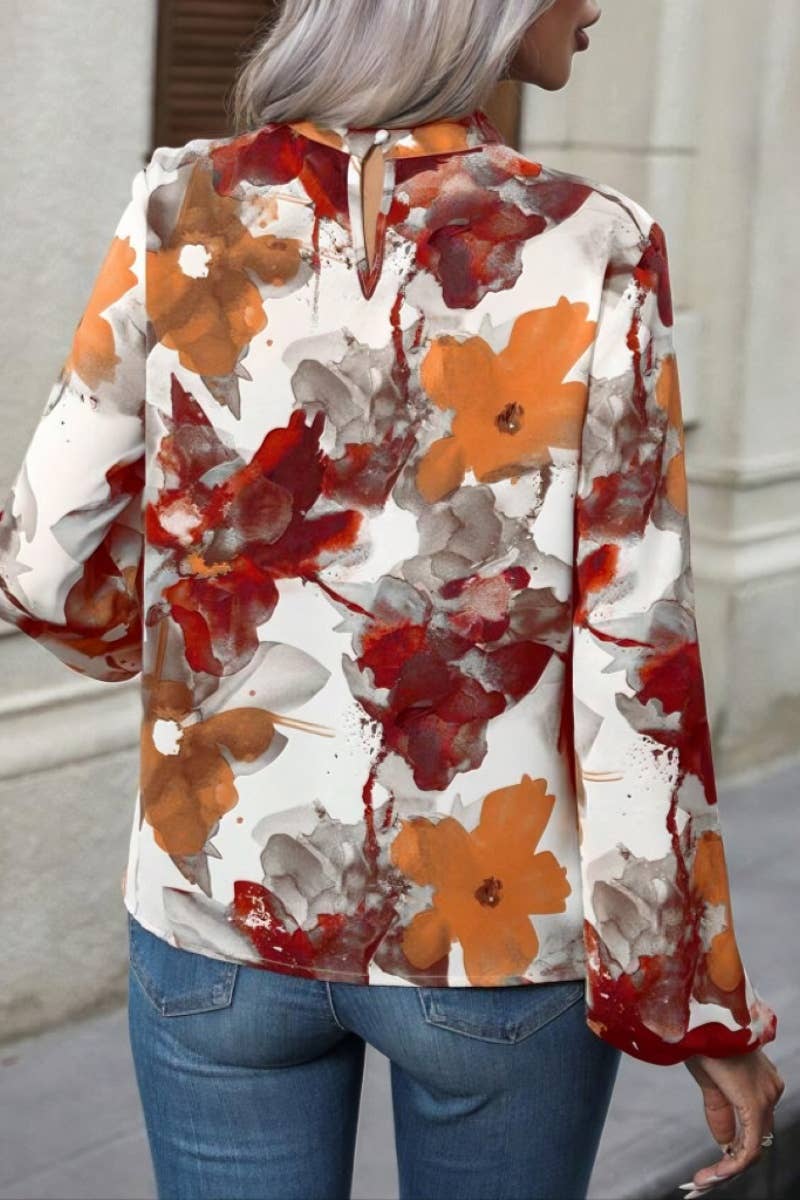 NINEXIS - Wholesale Blouse - Women's - CWTBLL1068_AUTUMN LONG SLEEVE PRINTED CREW NECK TOP8