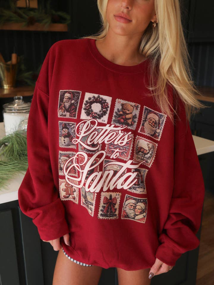 CHARLIE SOUTHERN - Wholesale Graphic Sweatshirt - Women's - LETTERS TO SANTA RETRO SWEATSHIRT