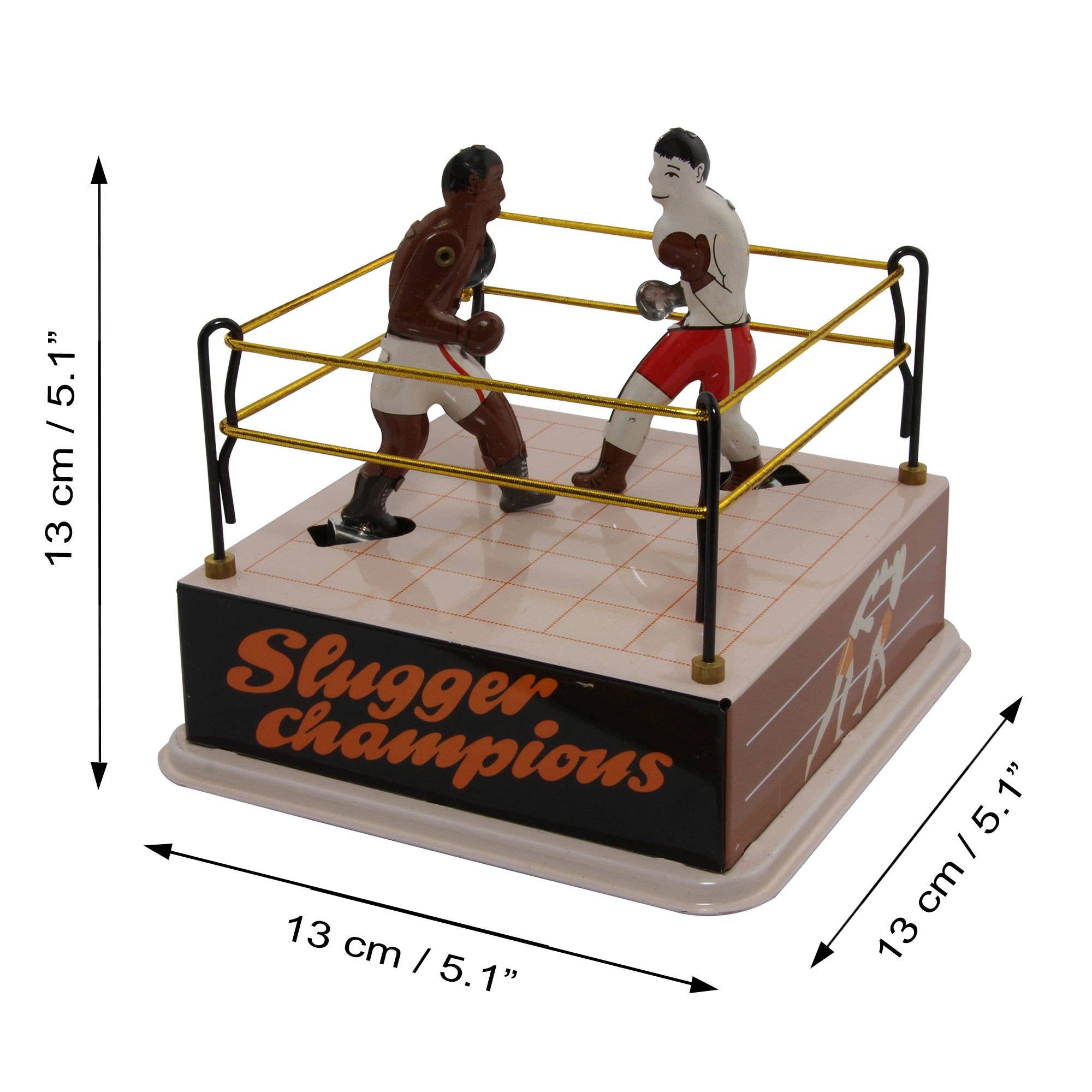 Tribal Trade GmbH – Brinquedo clássico - Crianças por atacado – Brinquedo de lata com boxeadores em ringue de boxe de lata4