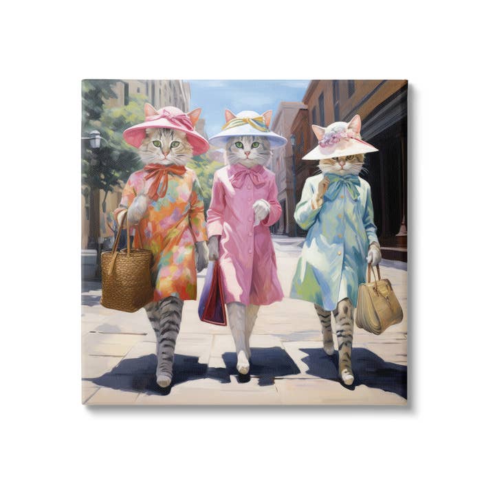 Feline Fashion Cats Canvas Art and other Purchase Wholesale cats in art. Free Returns & Net 60 Terms on Faire trending on Faire.