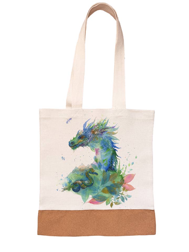 Linen/Canvas Tote Bag - Mythic - Dragon Snake for wholesale by Oladesign