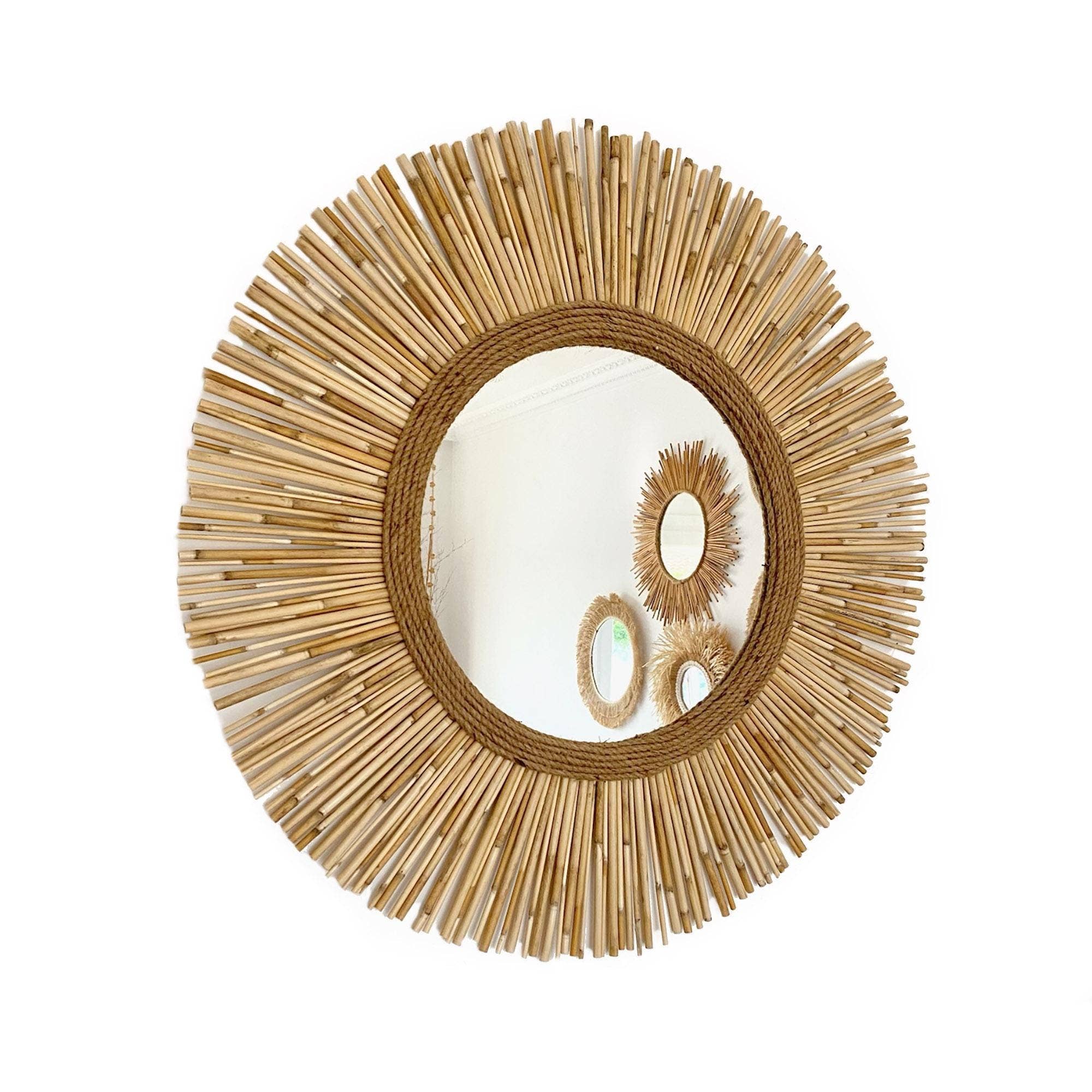 Geometrik Design - Wholesale Wall Stone - Decorative Bamboo Wall Mirror2