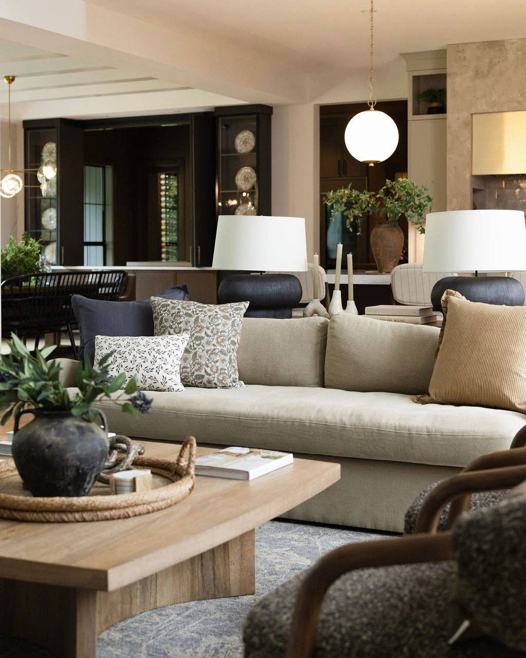 Linen & James - Wholesale Throw Pillow Cover - Foster | Brown Tan Pleated Ruffle Linen Stripe Pillow Cover3