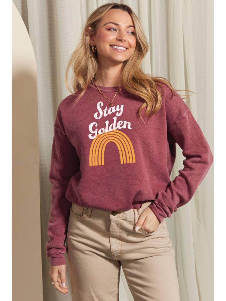 OAT COLLECTIVE - Vendita all'ingrosso Felpa stampata - Donna - Felpa STAY GOLDEN Mineral Graphic7