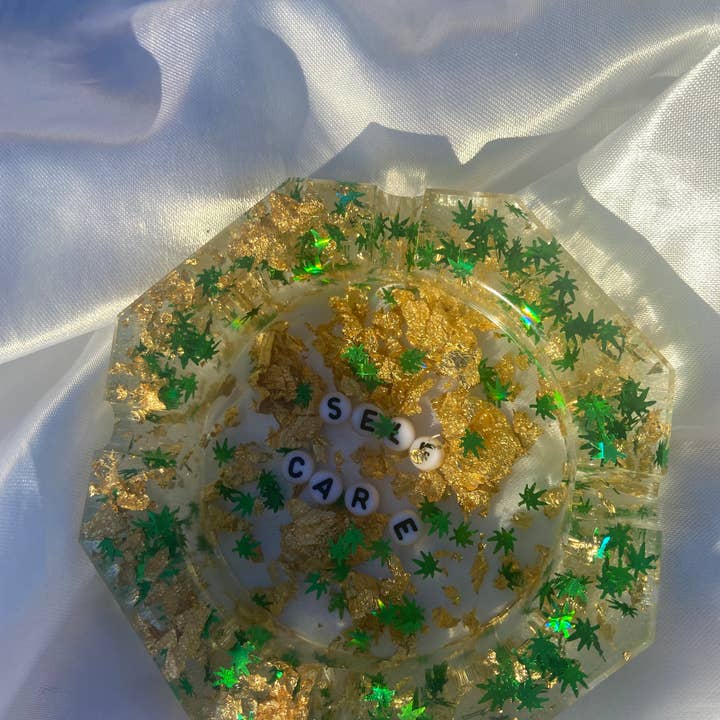 KraftzbyKenzie – wholesale Ashtray – Self-Care Circular Ashtray | Clear Ashtray | Self-Love3