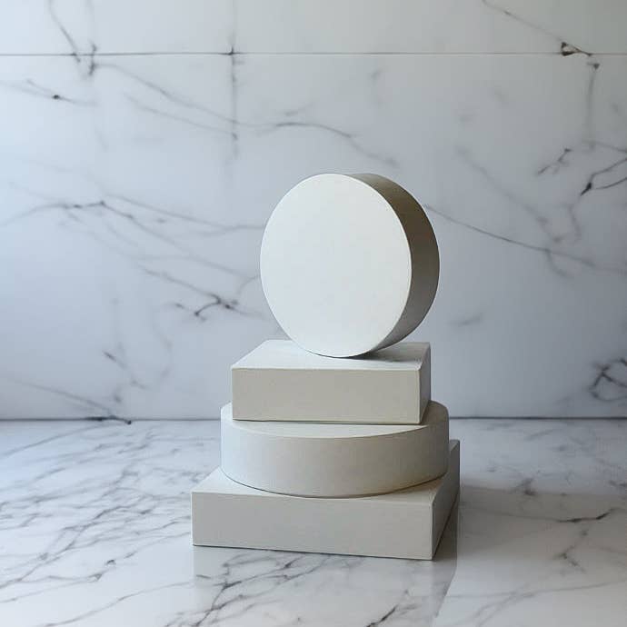 Block Set Project – wholesale Jewellery stand & display – White Concrete Prop Block Shapes