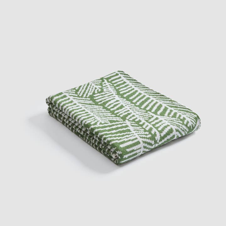 In2Green - Wholesale Throw Blanket - Cotton Sustainable Knit Throw Blanket - Leaf Melody by Elodie Blanchard2