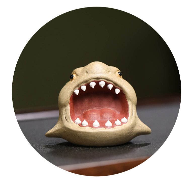 Gohobi （We cover U.S. import duties） - Vendita all'ingrosso Statuette decorative - Gohobi, decorazione da tè in ceramica fatta a mano in argilla YiXing, motivo: squalo7