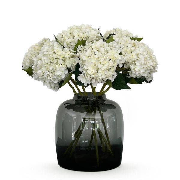 Oasis of Life - Wholesale Artificial Flowers - Artificial Hydrangeas – White – 52 cm – Set of 8 – Realistic Artificial Flowers – Bouquet Decoration – Durable & Low Maintenance0