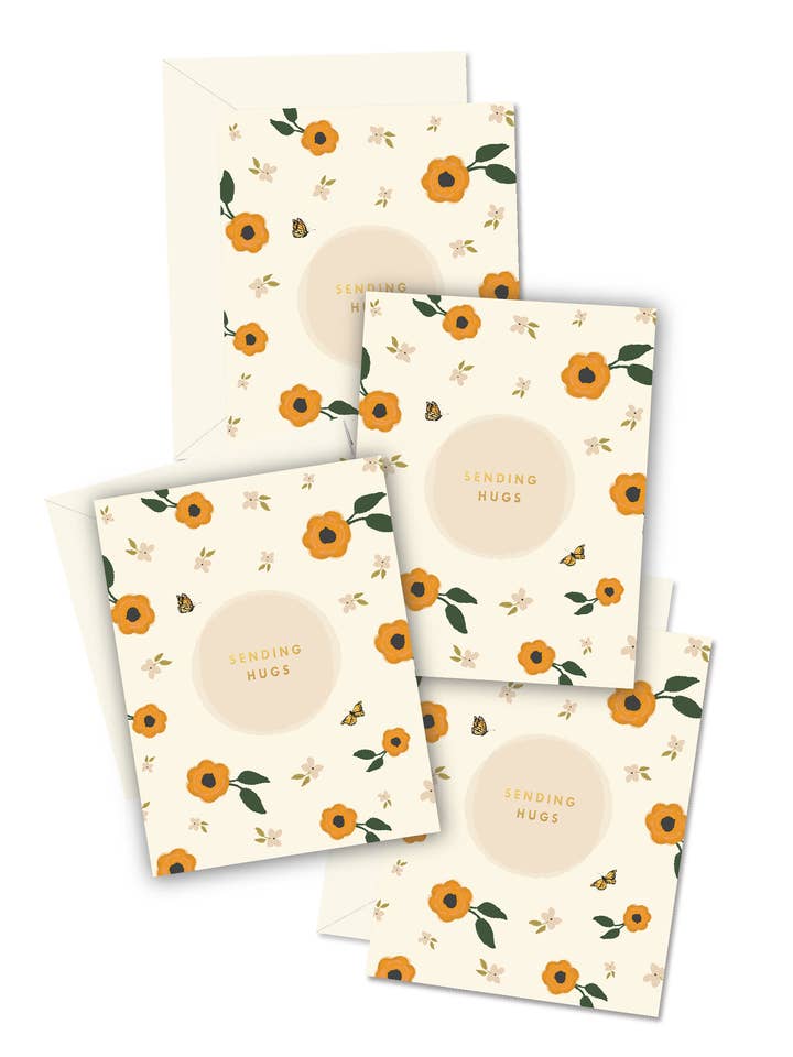 Sending Hugs Greeting Cards Boxed Set for wholesale by Ginger P. Designs