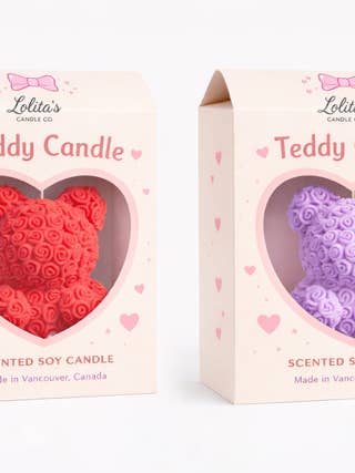 Teddy Soy Candle/Valentines Day/ Gifts for her/Sculptural for wholesale by Lolitas Candle Co