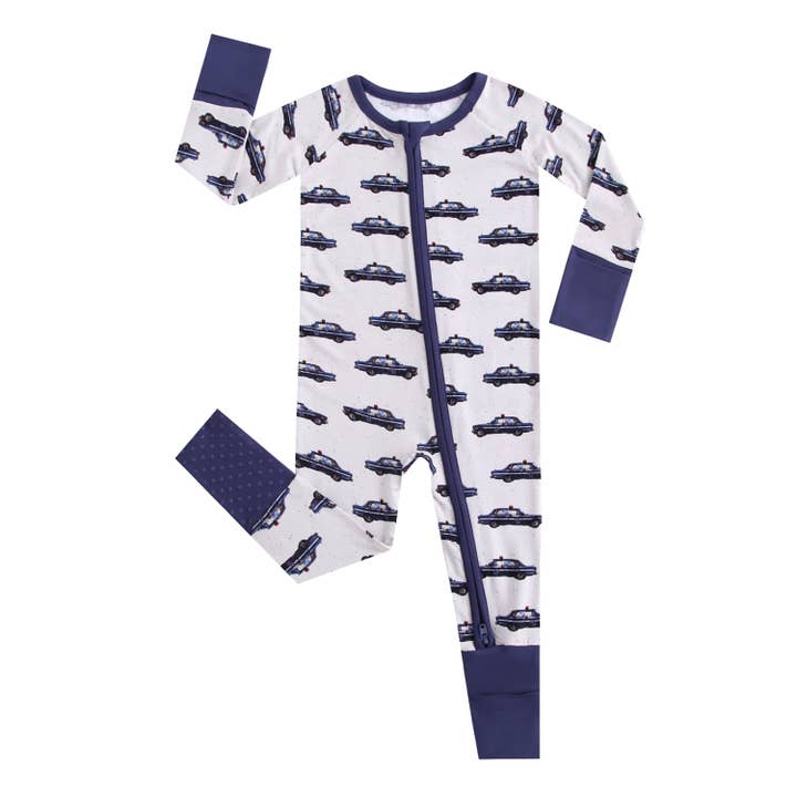 Pijama con cremallera de coche de policía vintage para venta al por mayor de Castles and Coasters