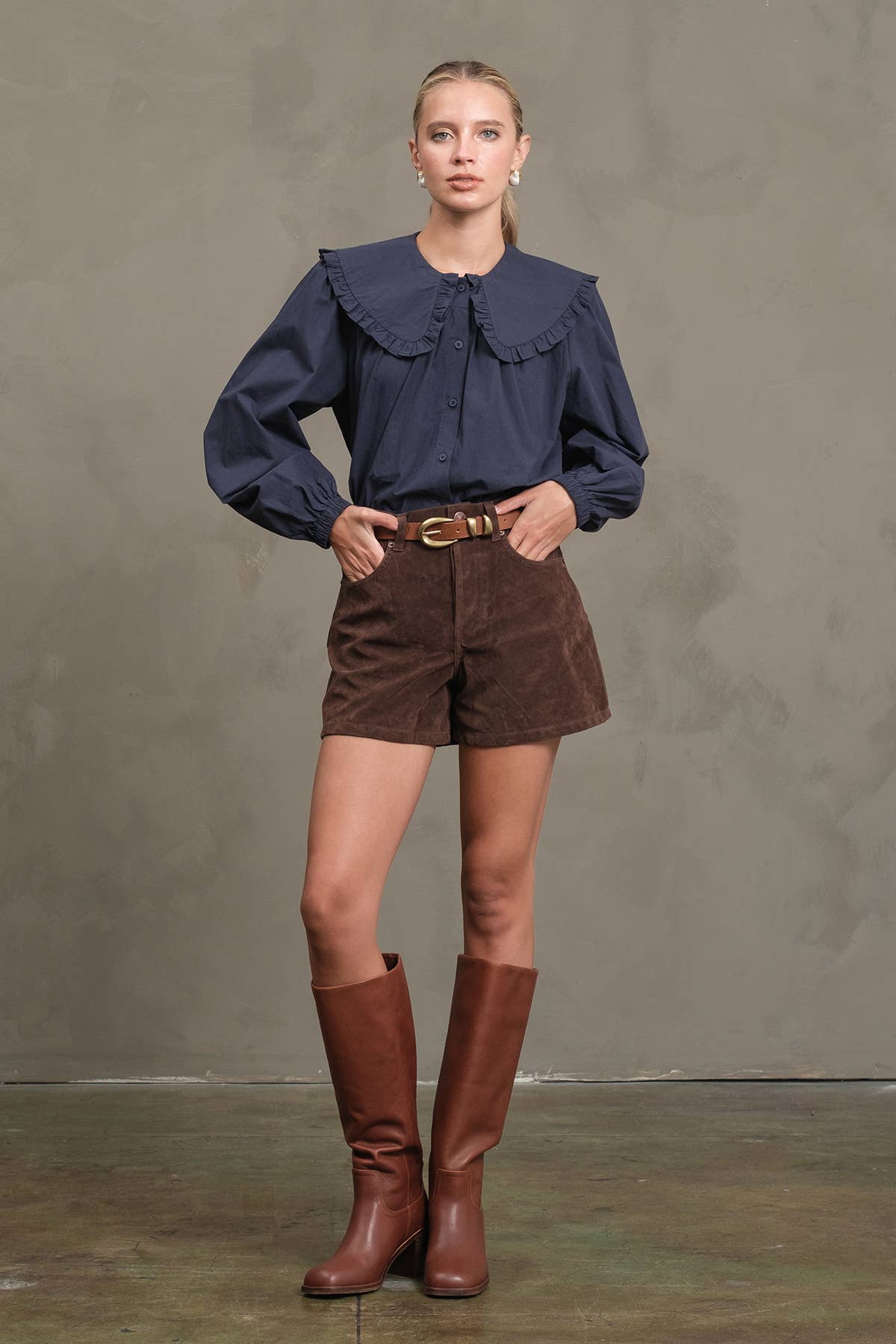 RAISONNEL - Wholesale Blouse - Women's - Frill Collar Cotton Blouse - RT11757